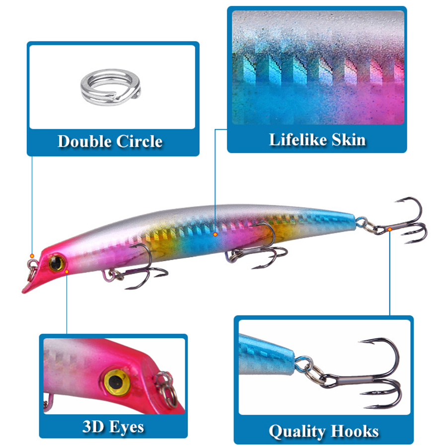 6 buah umpan pancing Crankbait - Fishing Lure Crankbait ulasan dan harga
